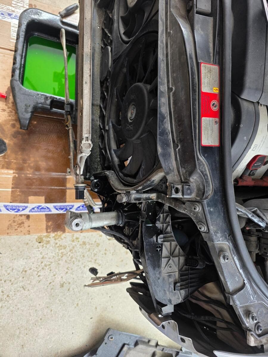 Body panel off for access to the repair behind it